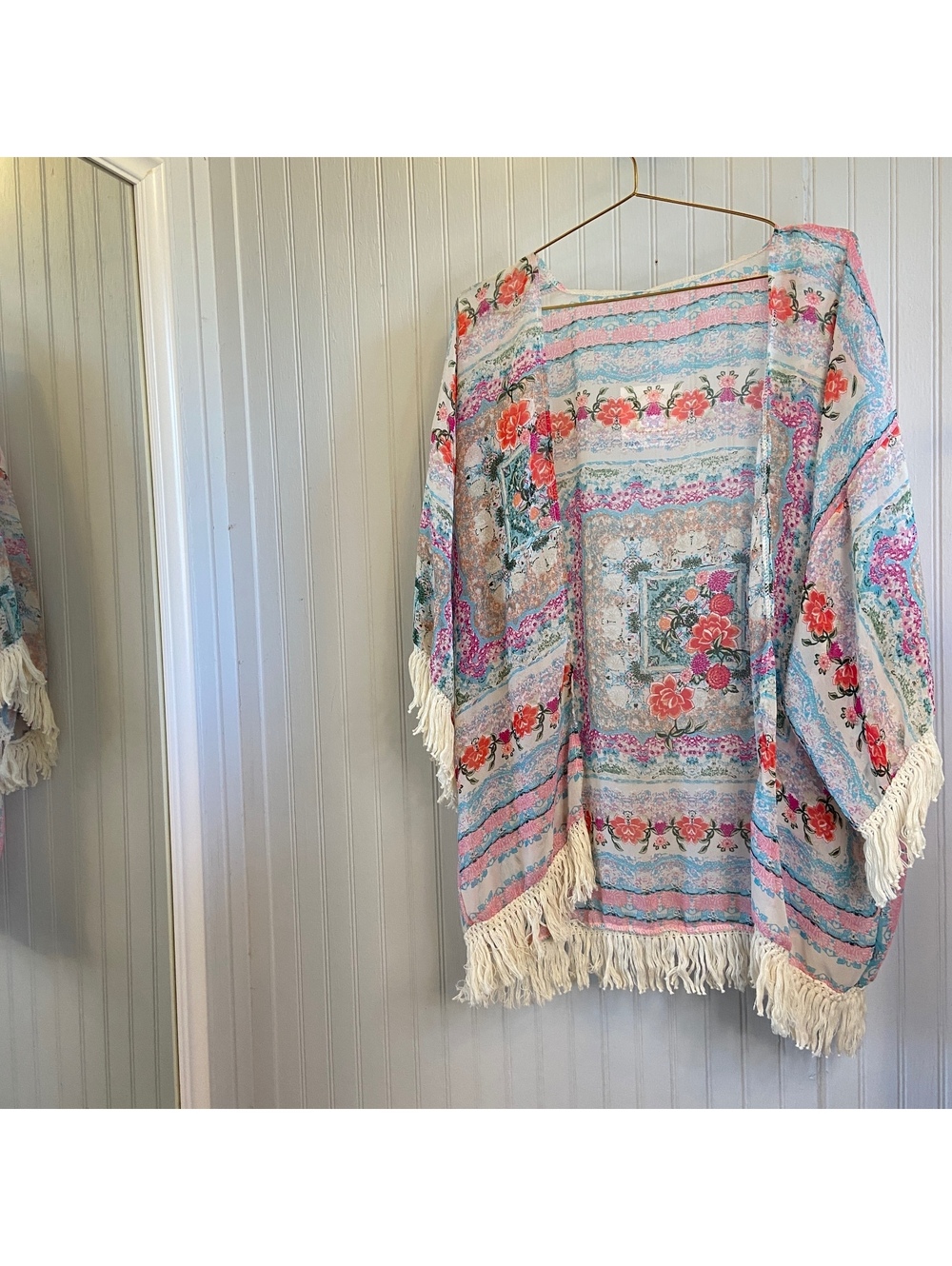 Boho Festival Kimono Y2k Whimsy Duster 70s Fairy Hippie Flower Child Western 90s